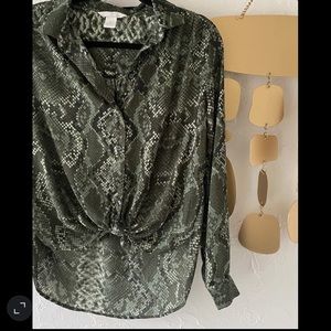 Snake print dress shirt